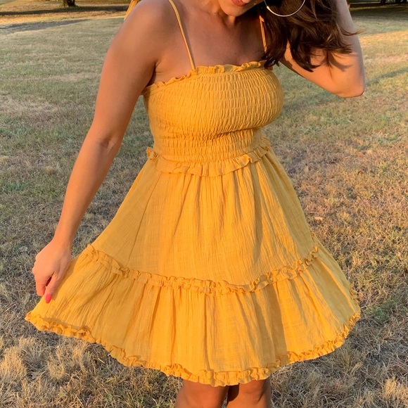 Marigold Trendy Tiered Dress - Picture 1 of 2